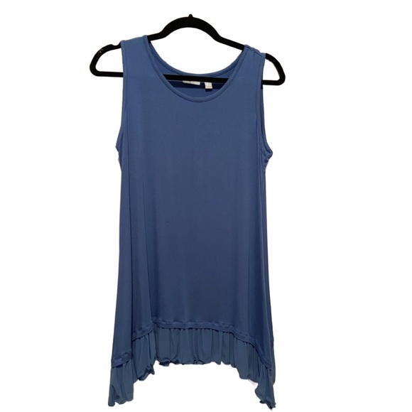 LOGO by Lori Goldstein TIe Dye 3 Piece Set 2 Tanks & Cardigan Twilight Blue M - Picture 6 of 16